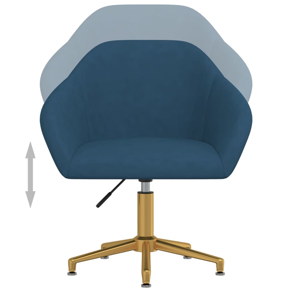 Otočná kancelárska stolička modrá zamatová