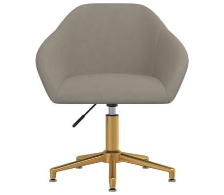 vidaXL Pasukama biuro kėdė, šviesiai pilkos spalvos, aksomas (330589)