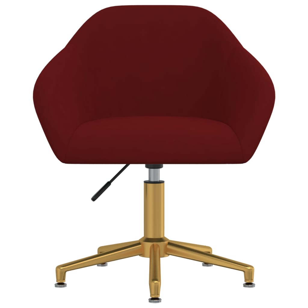 vidaXL Chaise pivotante de bureau Rouge bordeaux Velours