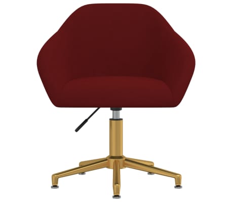 vidaXL Chaise pivotante de bureau Rouge bordeaux Velours