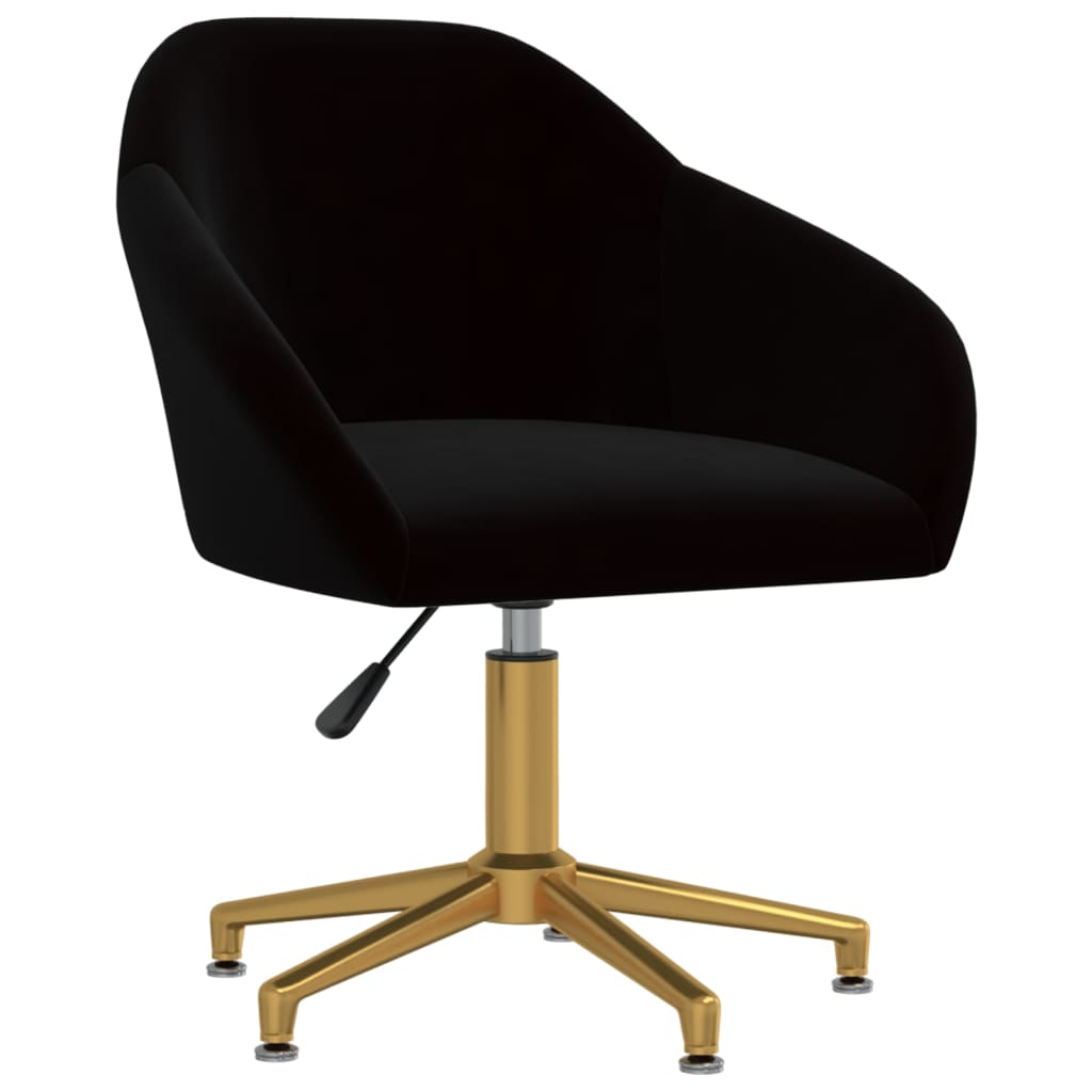 Pasukama biuro kėdė, juodos spalvos, aksomas (330595)