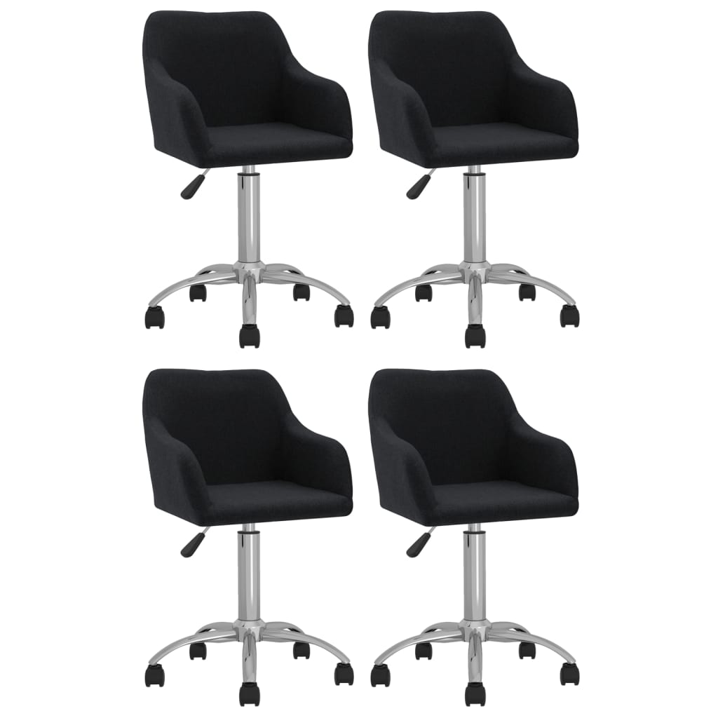 Chaises pivotantes à manger lot de 4 noir tissu