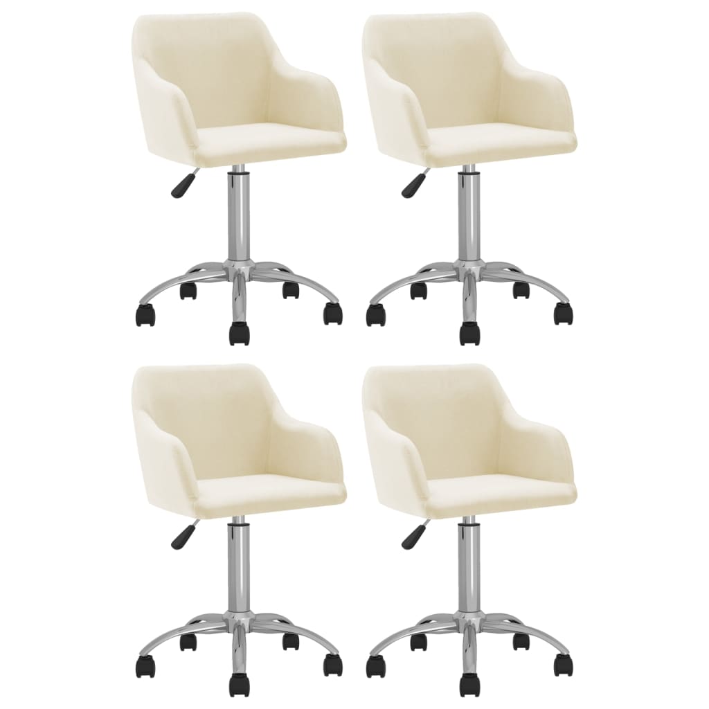 Chaises pivotantes à manger lot de 4 crème tissu