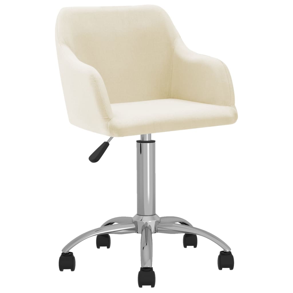 

vidaXL Eetkamerstoelen draaibaar 4 st stof crèmekleurig