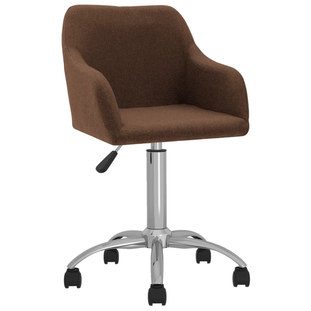 

vidaXL Eetkamerstoelen draaibaar 4 st stof bruin