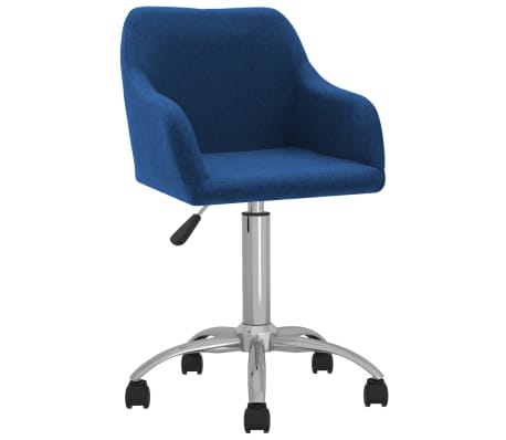 vidaXL Obrotowe krzesła stołowe, 4 szt., niebieskie, obite tkaniną