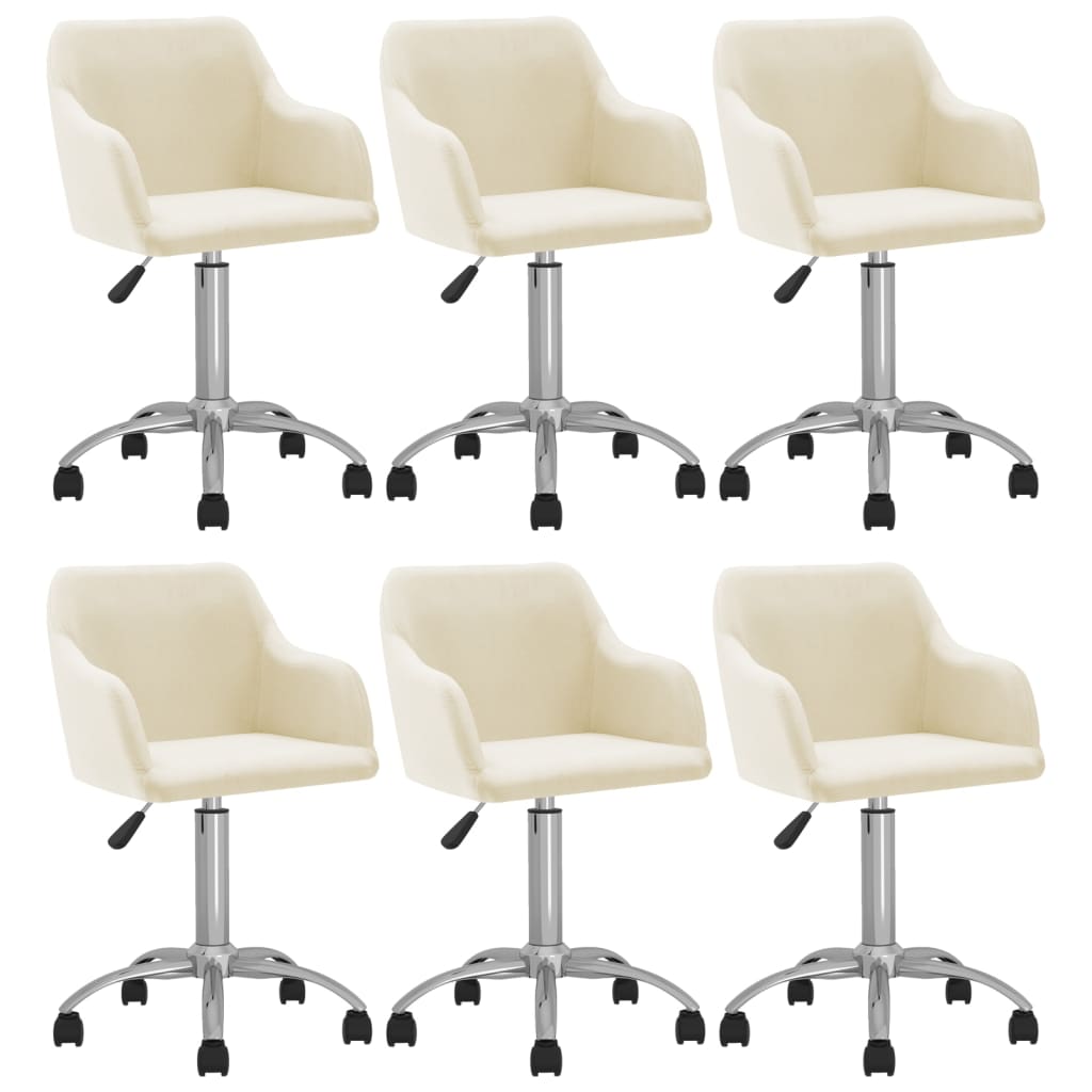 Chaises pivotantes à manger lot de 6 crème tissu
