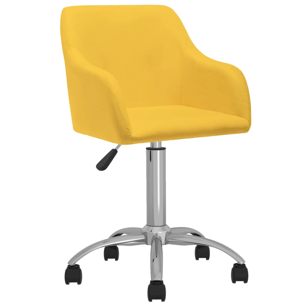 

vidaXL Eetkamerstoelen draaibaar 6 st stof geel