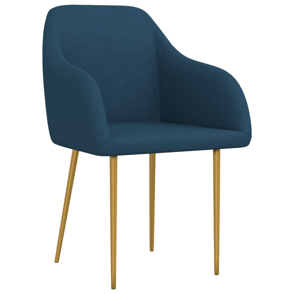 

vidaXL Eetkamerstoelen 6 st fluweel blauw