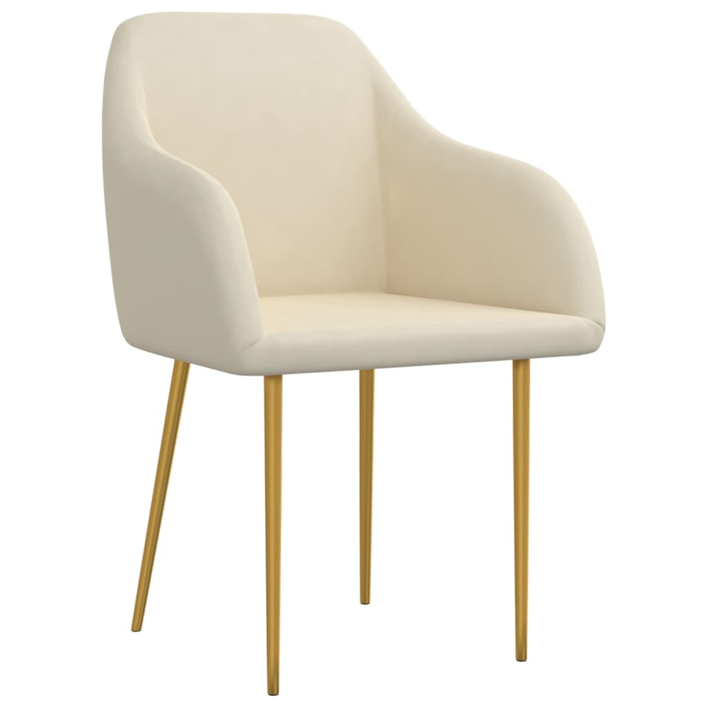 

vidaXL Eetkamerstoelen 6 st fluweel crèmekleurig