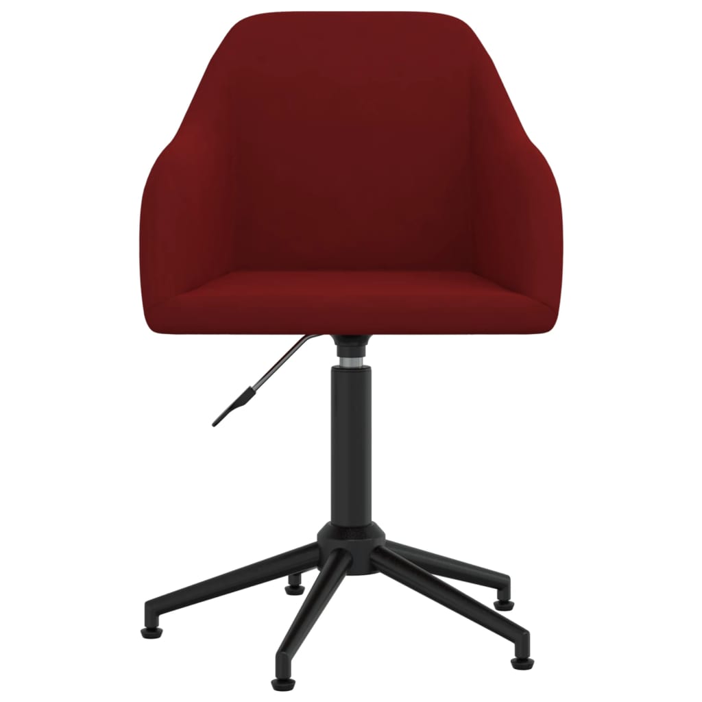 vidaXL Chaise pivotante de bureau Rouge bordeaux Velours