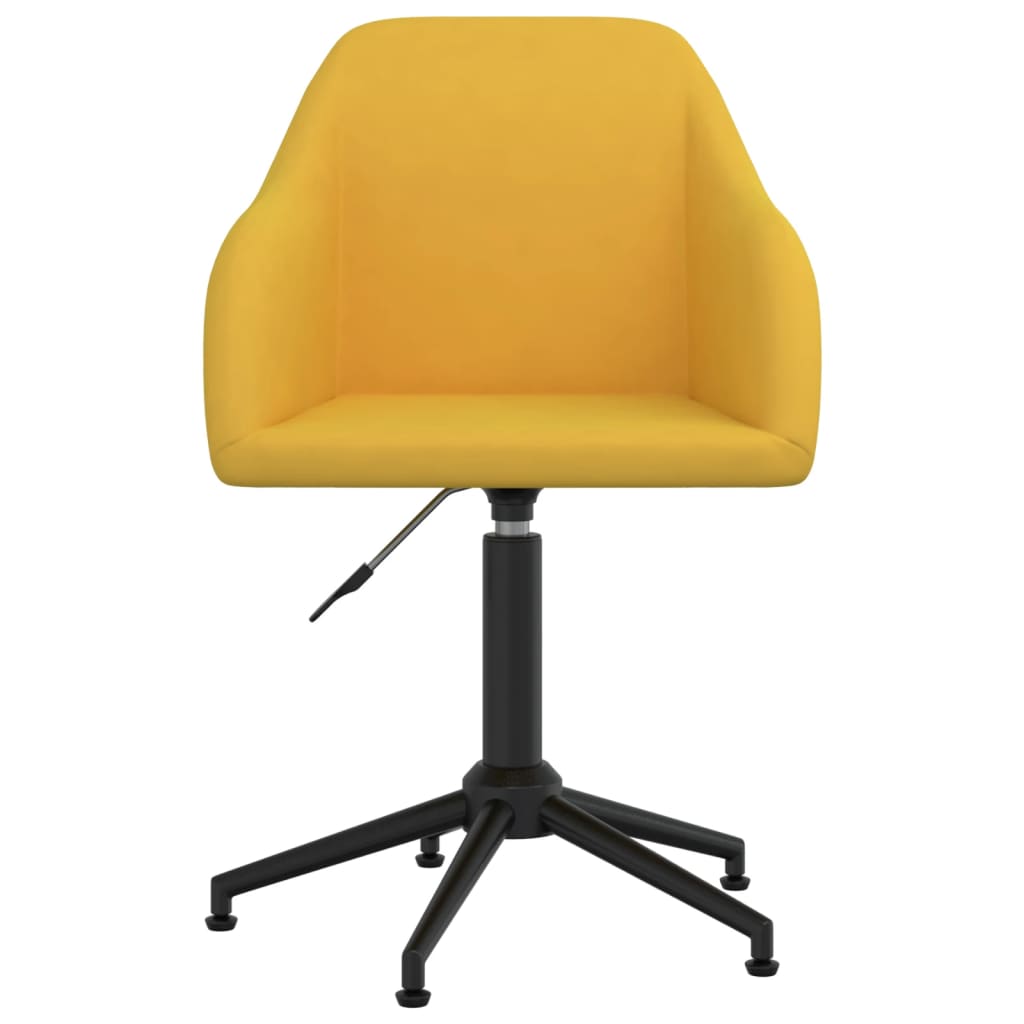 vidaXL Pasukama biuro kėdė, geltonos spalvos, aksomas (330686)
