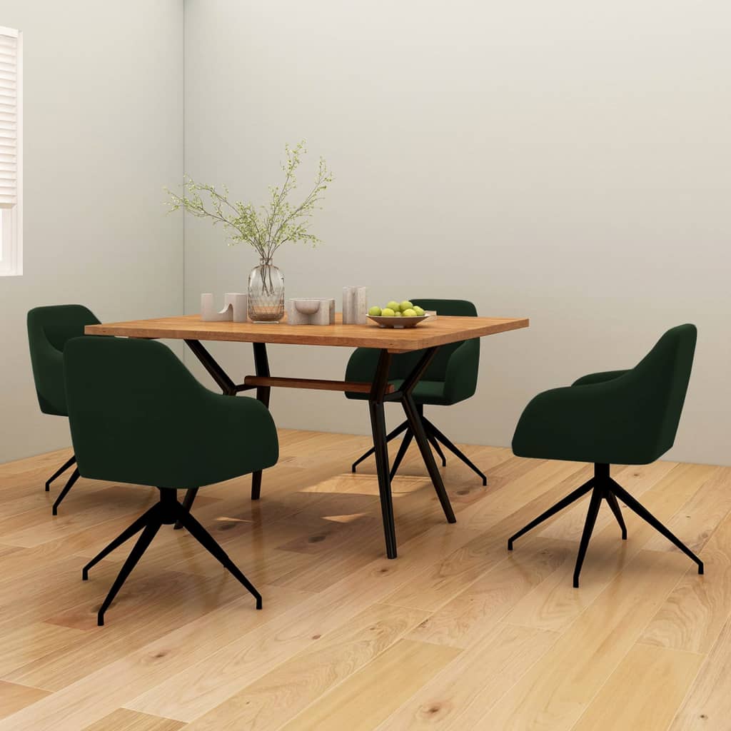 Valgomojo kėdės, 4vnt., tamsiai žalios, aksomas (2x330736) | Stepinfit