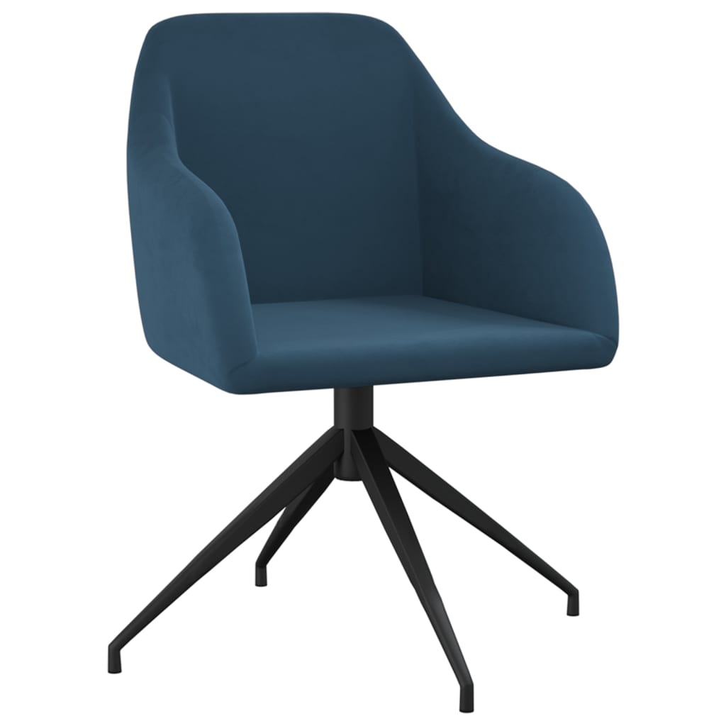 

vidaXL Eetkamerstoelen 6 st fluweel blauw