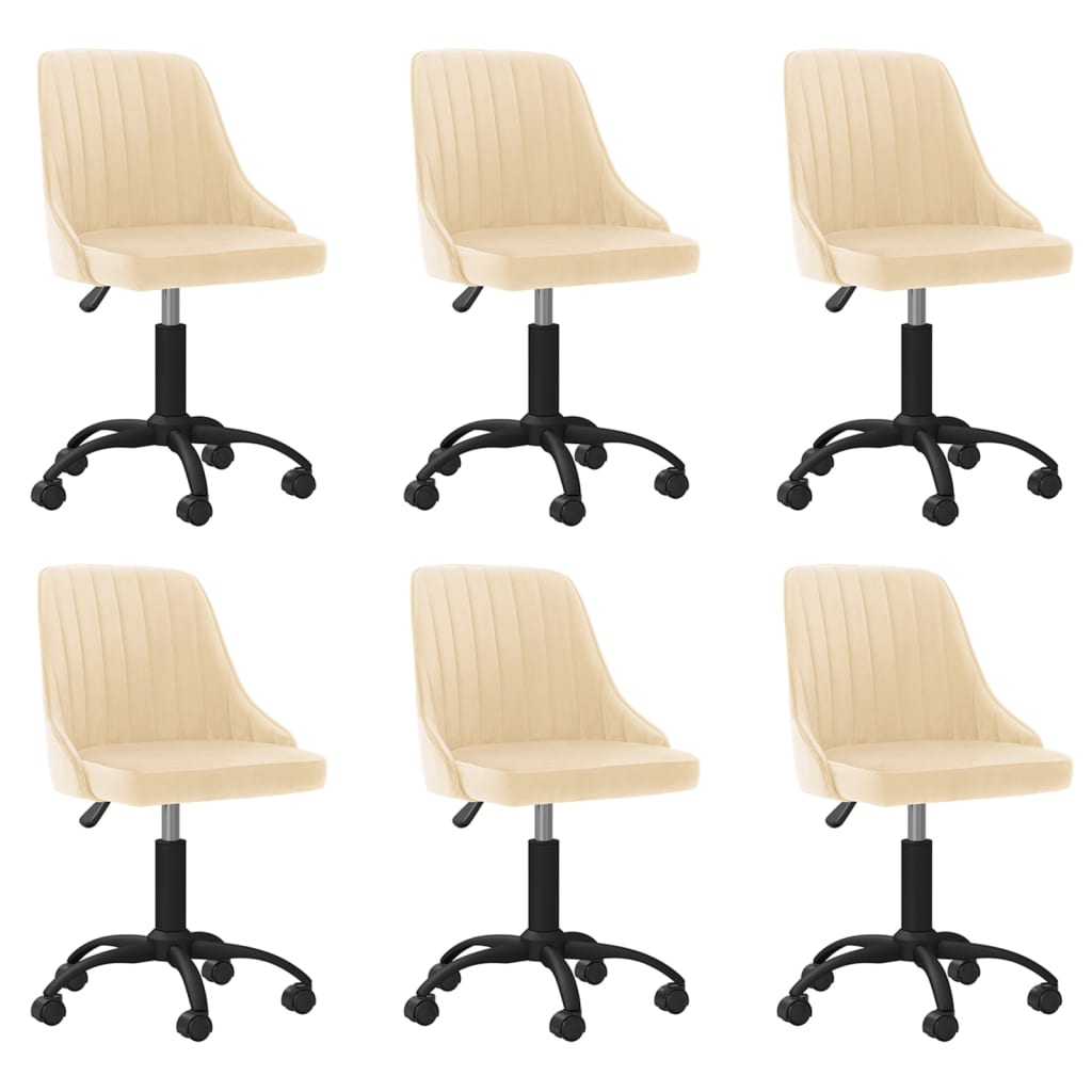 Chaises pivotantes à manger lot de 6 crème velours