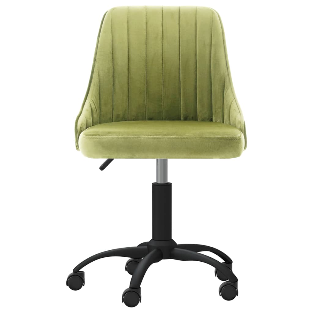 Otočná kancelářská židle světle zelená samet