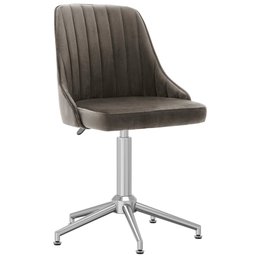 

vidaXL Eetkamerstoelen draaibaar 6 st fluweel donkergrijs