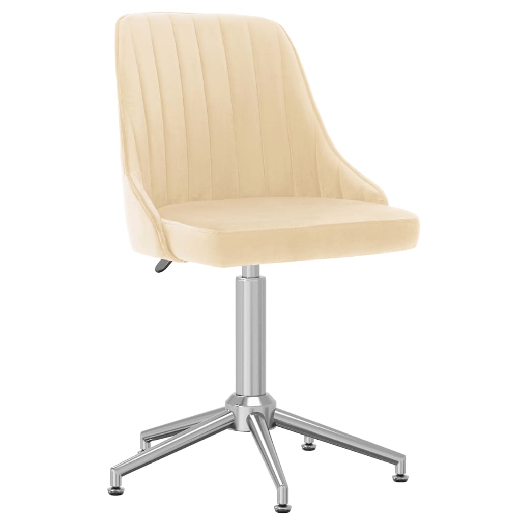 

vidaXL Eetkamerstoelen draaibaar 6 st fluweel crèmekleurig