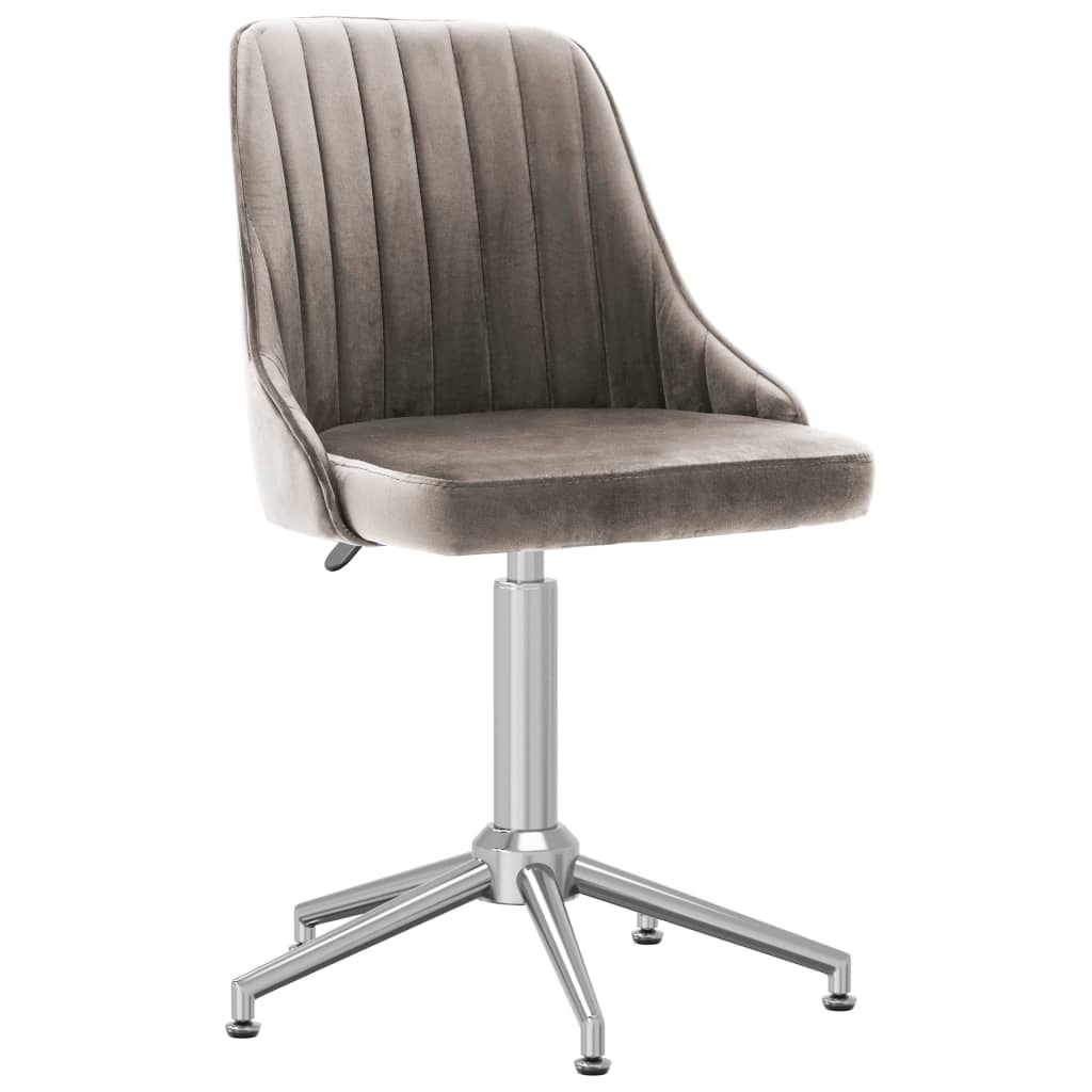 Pasukama biuro kėdė, šviesiai pilkos spalvos, aksomas (330767)