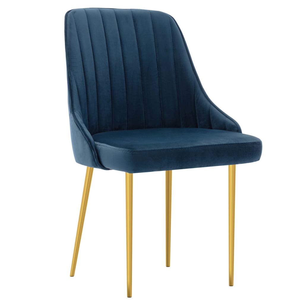 

vidaXL Eetkamerstoelen 4 st fluweel blauw