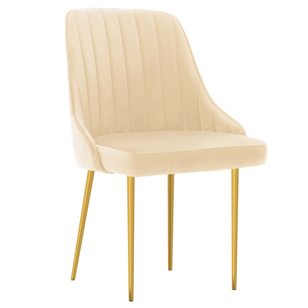 

vidaXL Eetkamerstoelen 4 st fluweel crèmekleurig