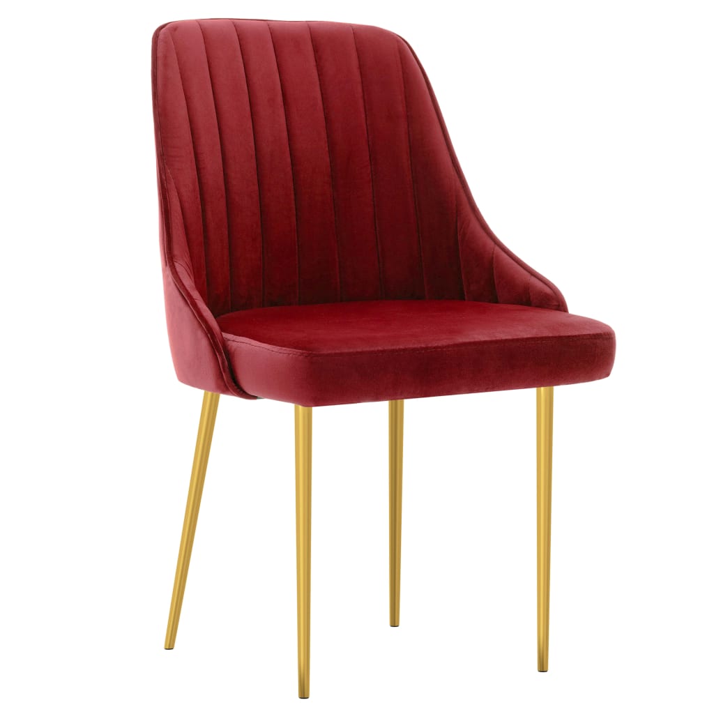

vidaXL Eetkamerstoelen 6 st fluweel wijnrood