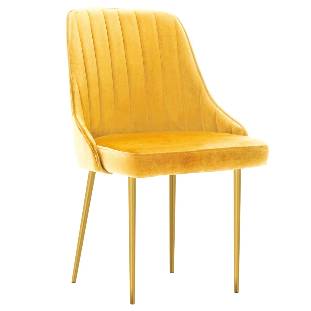 

vidaXL Eetkamerstoelen 6 st fluweel geel