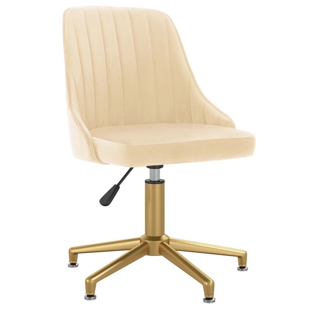 

vidaXL Eetkamerstoelen draaibaar 6 st fluweel crèmekleurig