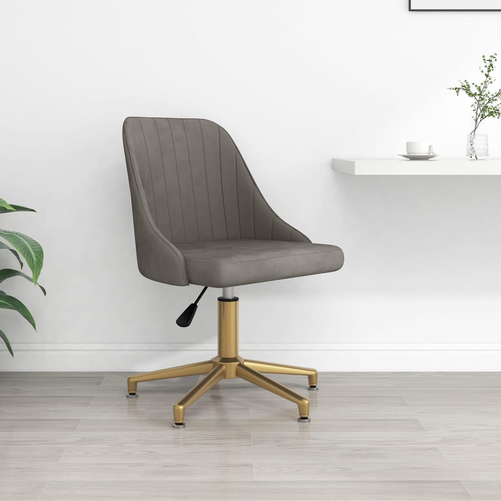 Pasukama biuro kėdė, šviesiai pilkos spalvos, aksomas (330800)