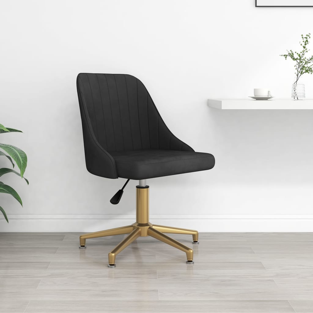 Pasukama biuro kėdė, juodos spalvos, aksomas (330806)