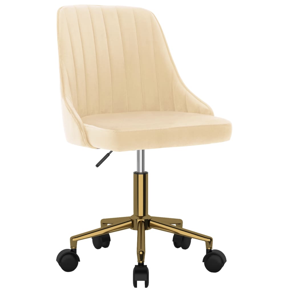 

vidaXL Eetkamerstoelen draaibaar 4 st fluweel crèmekleurig