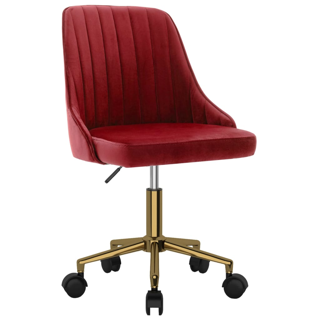 

vidaXL Eetkamerstoelen draaibaar 6 st fluweel wijnrood