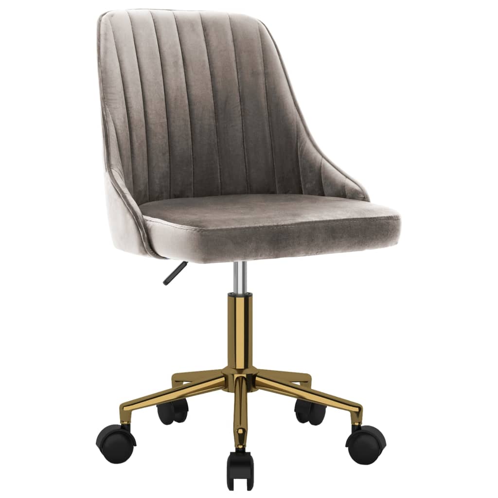 Pasukama biuro kėdė, šviesiai pilkos spalvos, aksomas (330822)