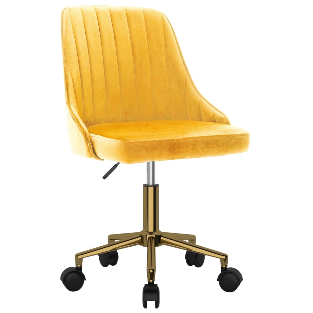 Pasukama biuro kėdė, geltonos spalvos, aksomas (330829) 