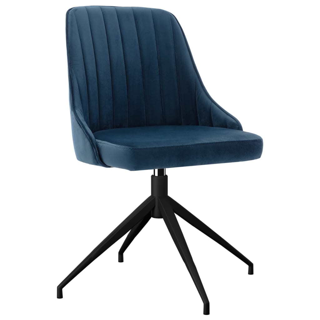 

vidaXL Eetkamerstoelen 6 st fluweel blauw