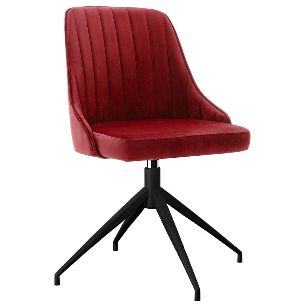 

vidaXL Eetkamerstoelen 6 st fluweel wijnrood
