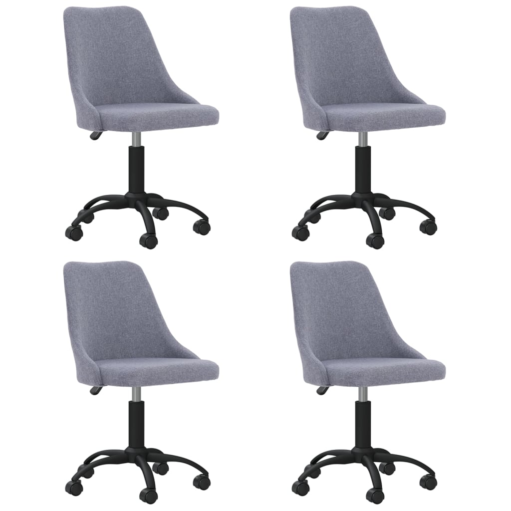 Chaises pivotantes à manger lot de 4 gris clair tissu
