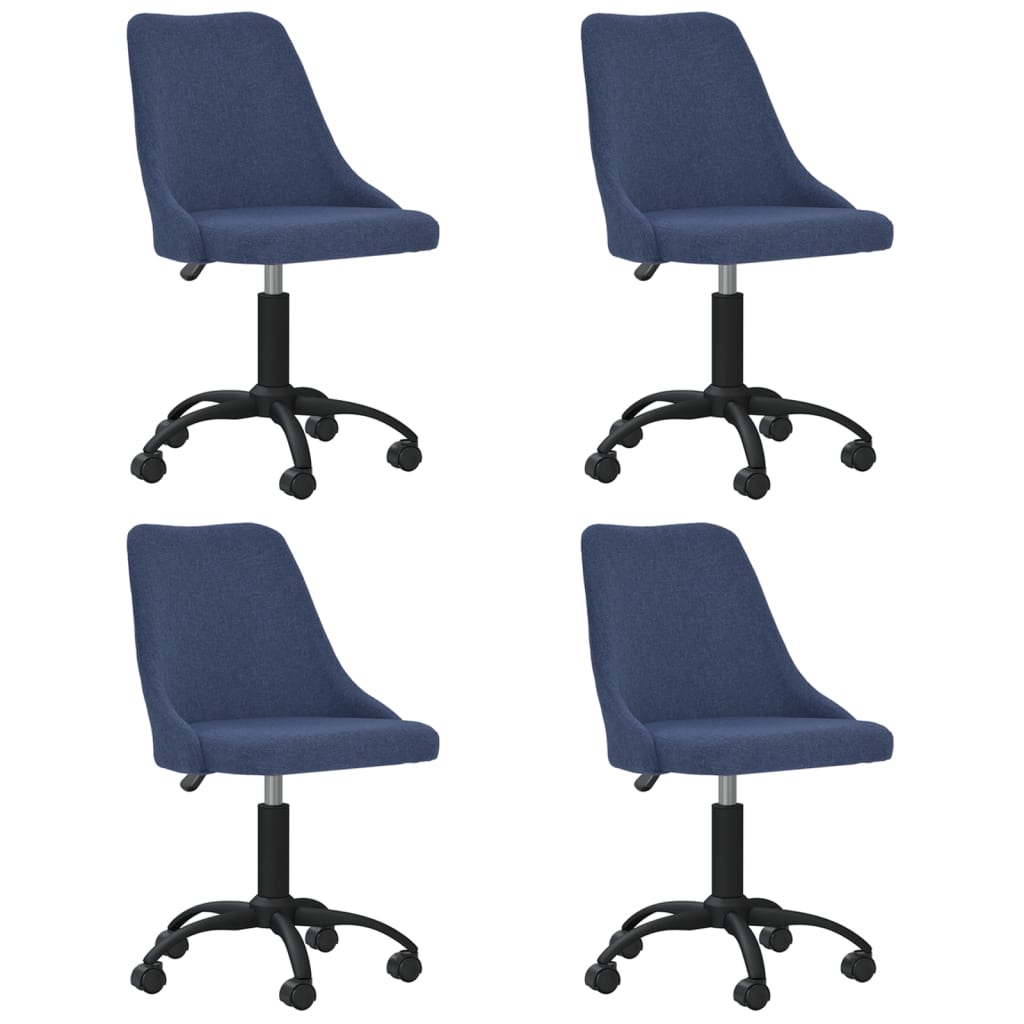 Chaises pivotantes à manger lot de 4 bleu tissu