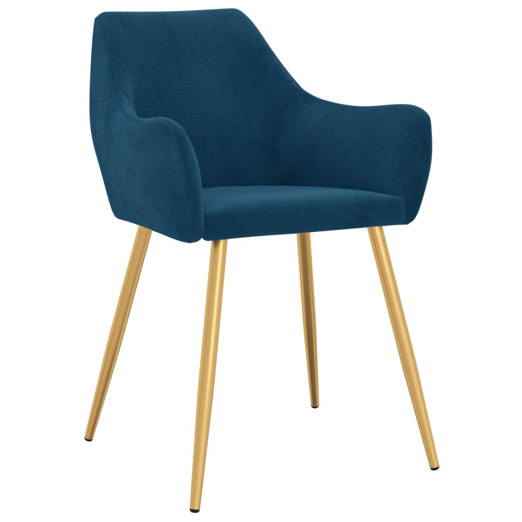 

vidaXL Eetkamerstoelen 4 st fluweel blauw