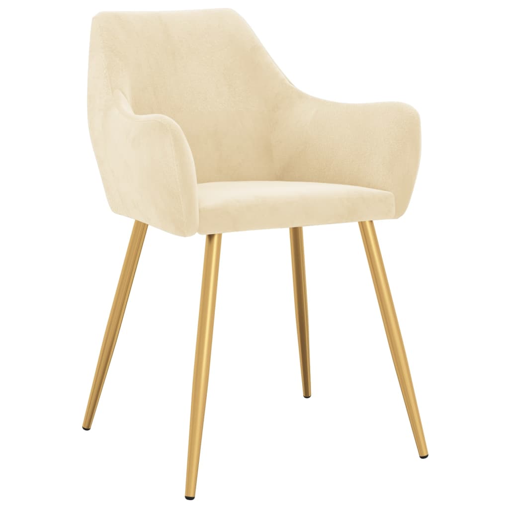 

vidaXL Eetkamerstoelen 4 st fluweel crèmekleurig