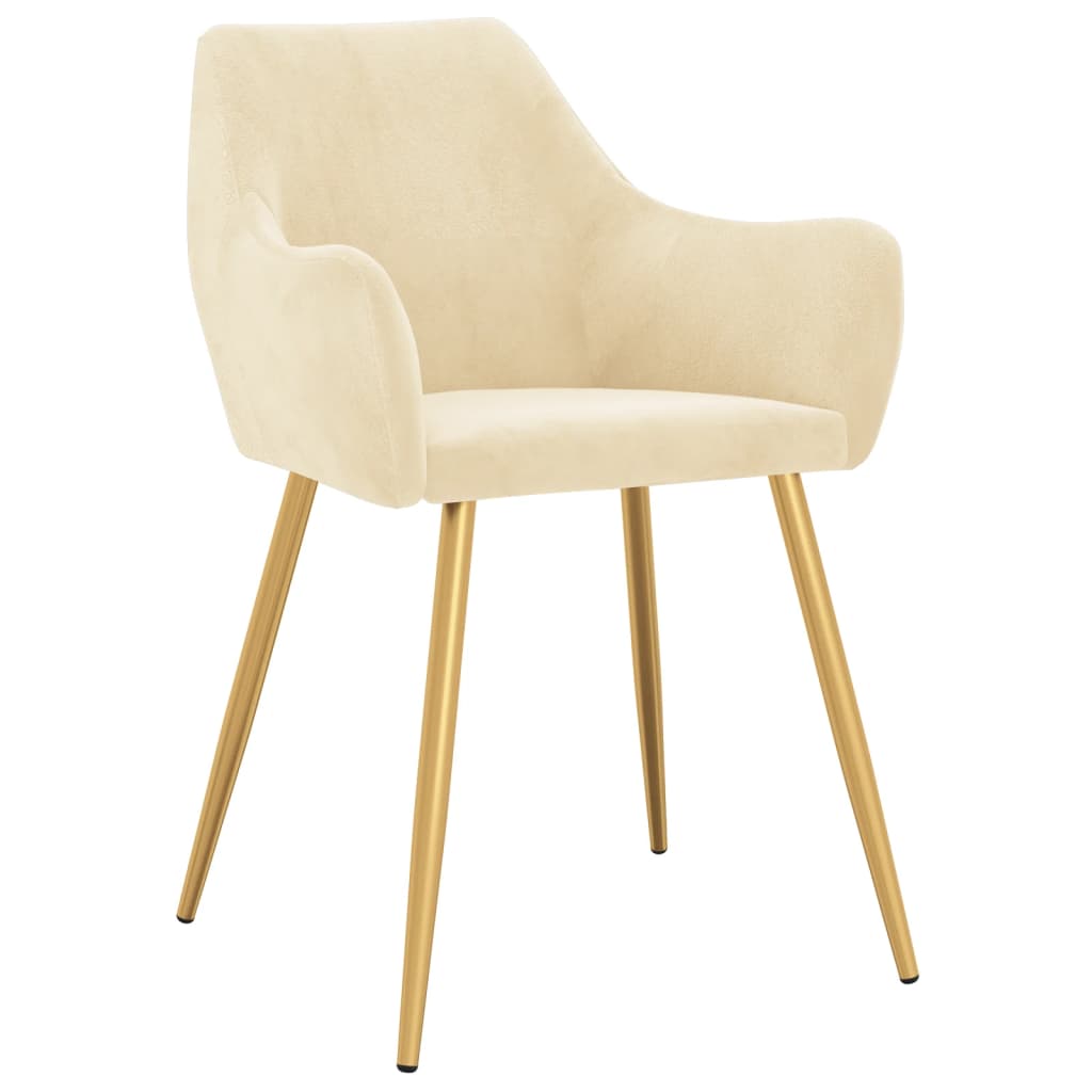 

vidaXL Eetkamerstoelen 6 st fluweel crèmekleurig