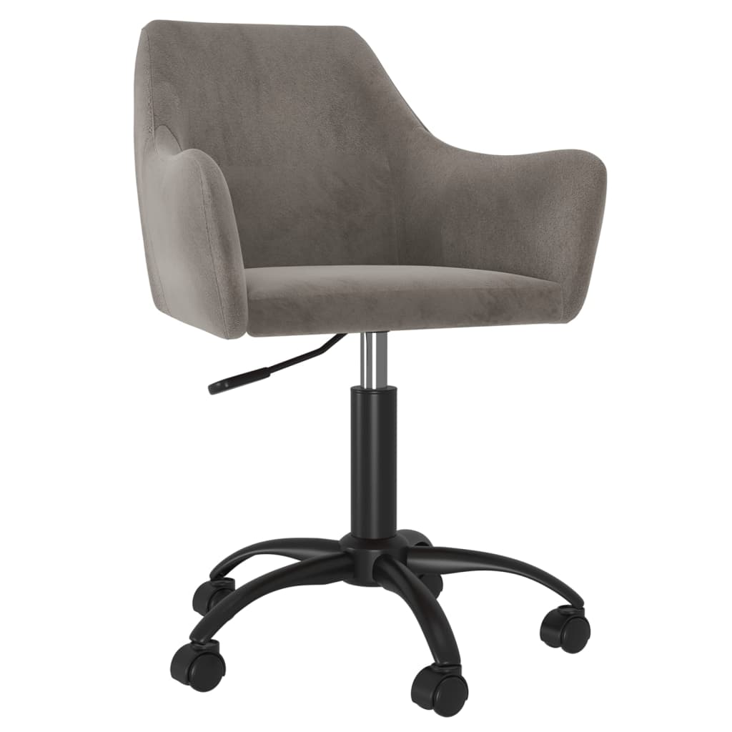

vidaXL Eetkamerstoelen draaibaar 6 st fluweel lichtgrijs