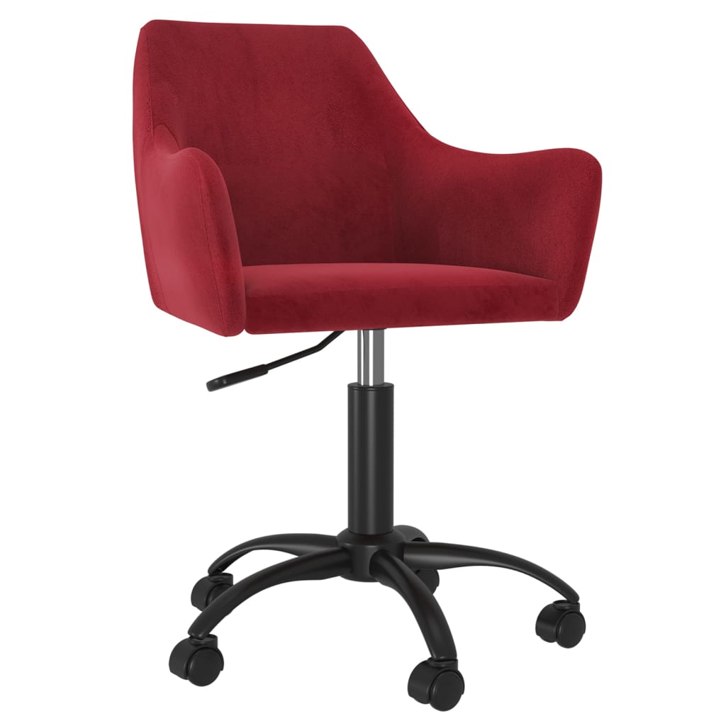 

vidaXL Eetkamerstoelen draaibaar 6 st fluweel wijnrood