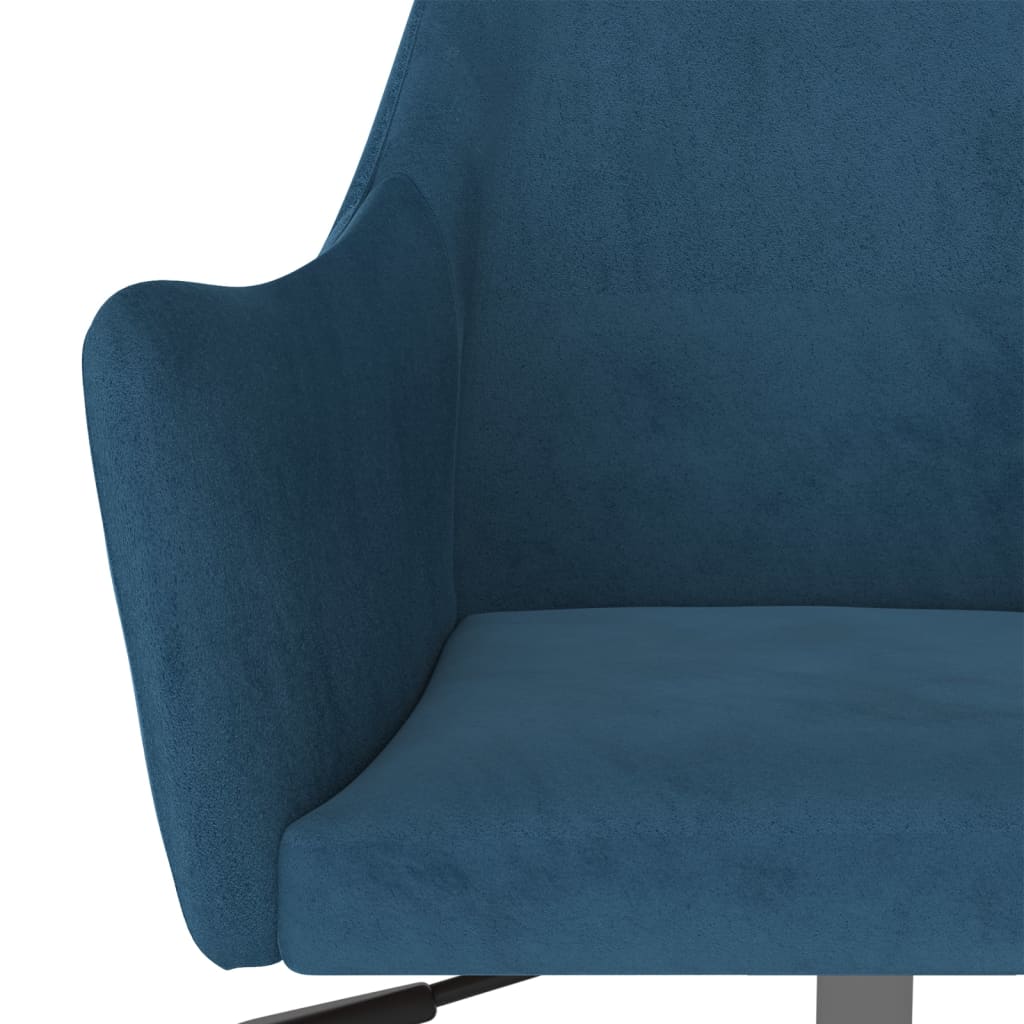 Kantoorstoel draaibaar fluweel blauw