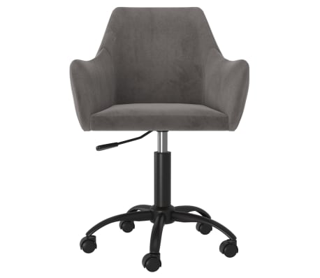 vidaXL Pasukama biuro kėdė, tamsiai pilkos spalvos, aksomas (330975)