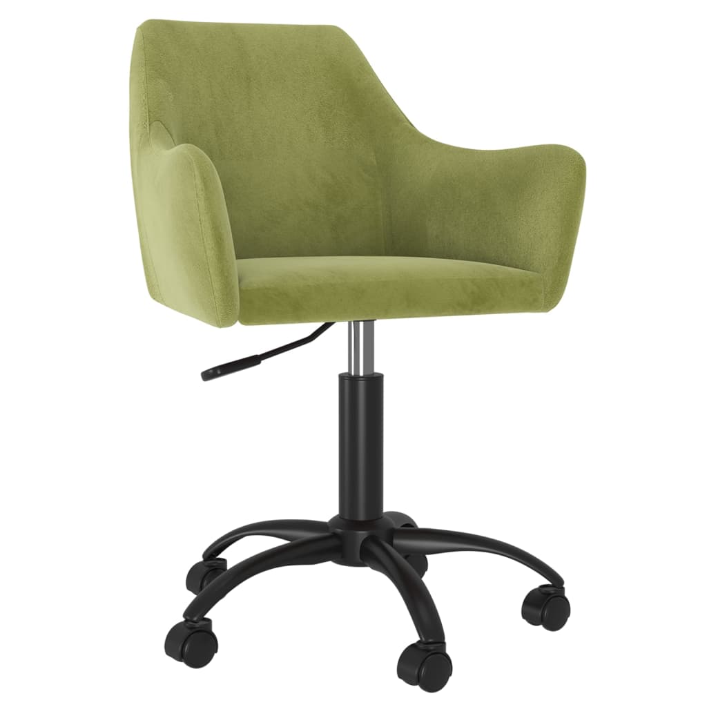 Pasukama biuro kėdė, šviesiai žalios spalvos, aksomas (330977)