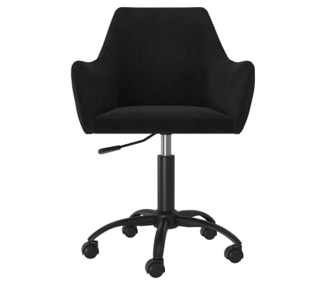 vidaXL Chaise pivotante de bureau Noir Velours