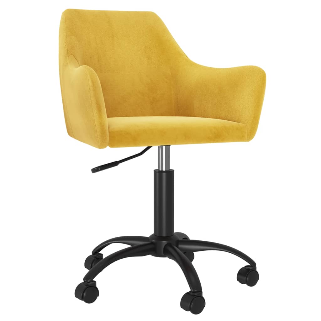 Pasukama biuro kėdė, garstyčių geltona, aksomas (330981) 