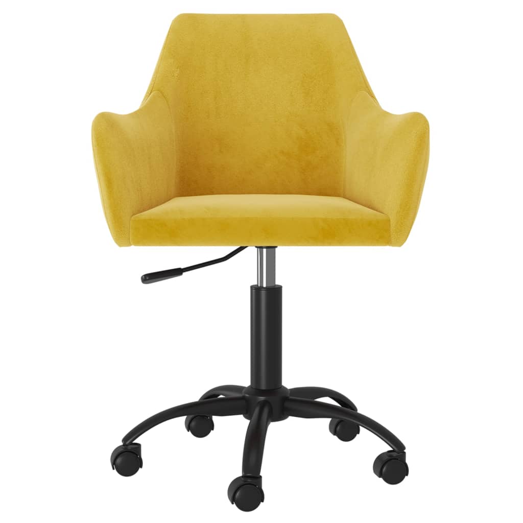 vidaXL Chaise pivotante de bureau Jaune moutarde Velours