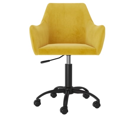 vidaXL Chaise pivotante de bureau Jaune moutarde Velours